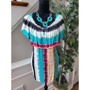 EST. 1946 Women's Multicolor 100% Rayon Round Neck Sleeveless Top Blouse 18/20W